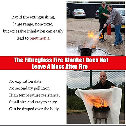 Fire Blanket Fire Guardian Blanket And Fire Blanket Fire Suppression Blankets For Kitchen, Bedroom, People- Energency Safety (40"X40") (White (1Pack)) #TOP3