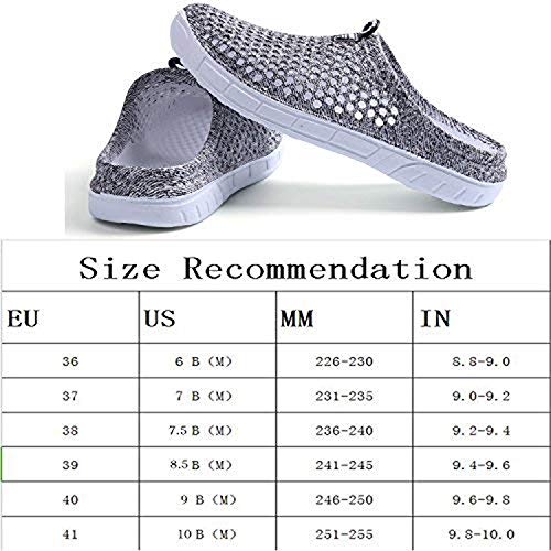 Bodon Womens Summer Breathable Mesh Slippers Lightweight Mesh Clog Quick Drying Garden Shoes Footwear Anti-Slip Shoes Gray 40 #TOP3