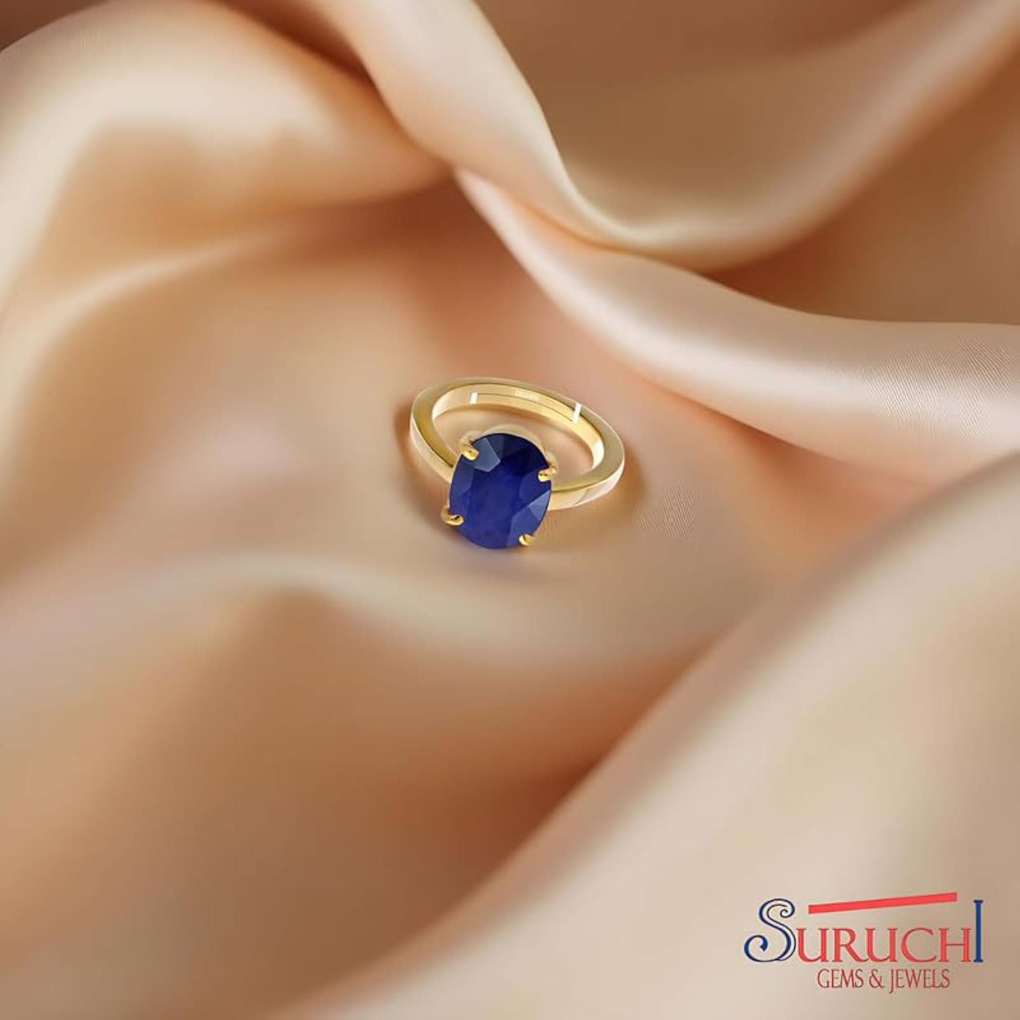 Women's Blue Sapphire Panchdhatu Adjustable Ring, 6.25 Ratti