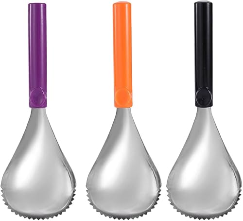 LUOZZY Separador manual de pulpa de calabaza de acero inoxidable (naranja, morado, negro)