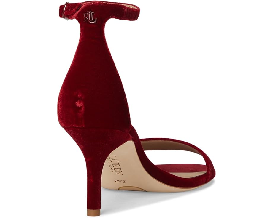 Lauren Ralph Lauren Allie Mid-Heel Velvet Sandals - Back View