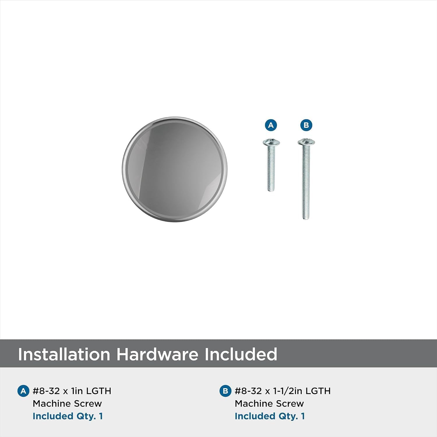 Amerock | Cabinet Knob | Polished Chrome | 1-1/4 inch (32 mm) Diameter | Renown | 1 Pack | Drawer Knob | Cabinet Hardware