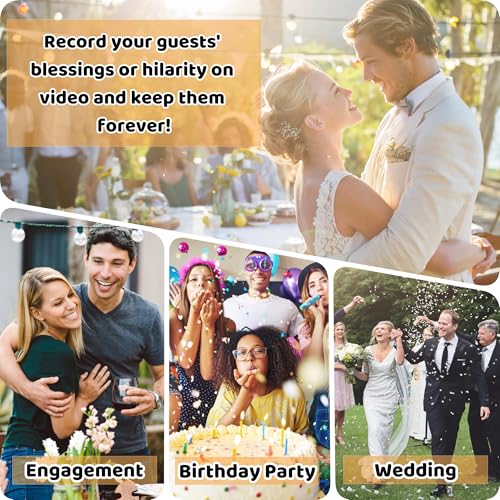 Image of RetroVox Video & Audio Guest Book Wedding Phone Guestbook Creative Easy to Use & Fun Engagements Anniversaries Baby Showers Graduation (C Black)