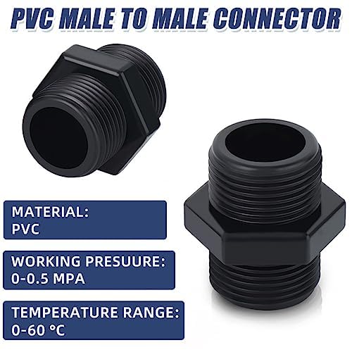 Accesorios de tubería hexagonal de PVC de 50 mm con rosca macho doble antiderrames 3