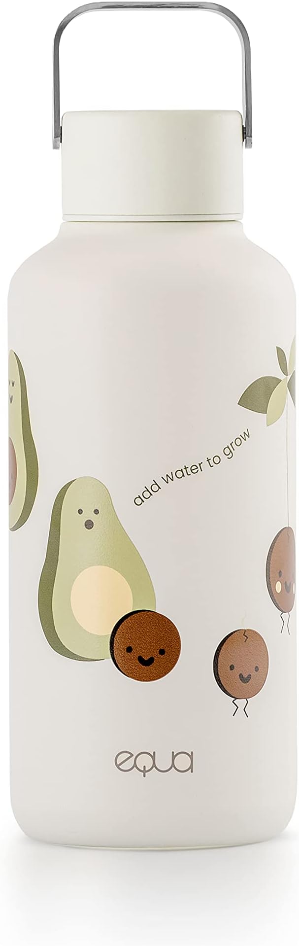 EQUA Timeless Stainless Steel Water Bottle, 600 ml, BPA-Free, Leak-Proof, Durable, Multifunctional, Avocado