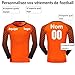 Quick-Dry Breathable Goalie Soccer Jersey Sports Shorts for All Ages - Custom Goalkeeper Jersey - Adults/Kids/Teens (Orange)
