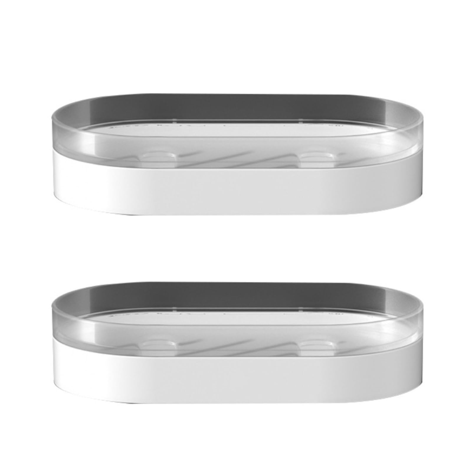 soap dish, 2 pcs Multicolor Wall Mount Double Layer Drain No Drill(Blanco)