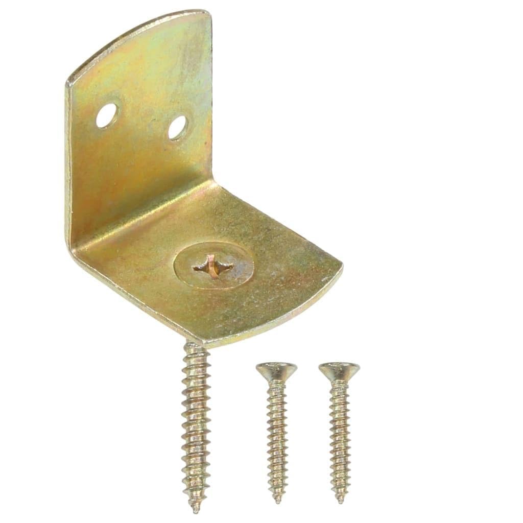 Flechtzaunhalter 24 Stk. L-Form für Gartenzaun, Zaunbeschläge aus verzinktem Metall, rostbeständig mit integrierter Schraube, 30 x 35 mm