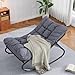 Garvee Outdoor Rocking Chair, Metal Frame Patio Papasan Rocker, Adjustable Swing, Waterproof Cushion, Comfy Cushion, 450lbs Capacity, Patio & Indoor Lounge for Porch, Garden, Living Room, Dark Grey