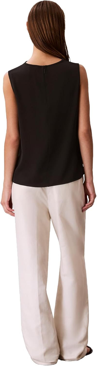 Calvin Klein Womens Satin High Neck Tank Top - Image 2