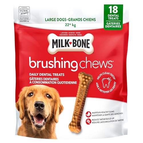 Milk-Bone Brushing Chews Dental Dog Treats, Chicken Flavour Dental Chew, Helps Clean Teeth and Reduce Bad Breath, For Large Dogs, 18 Treats (Pack of 1) image 6