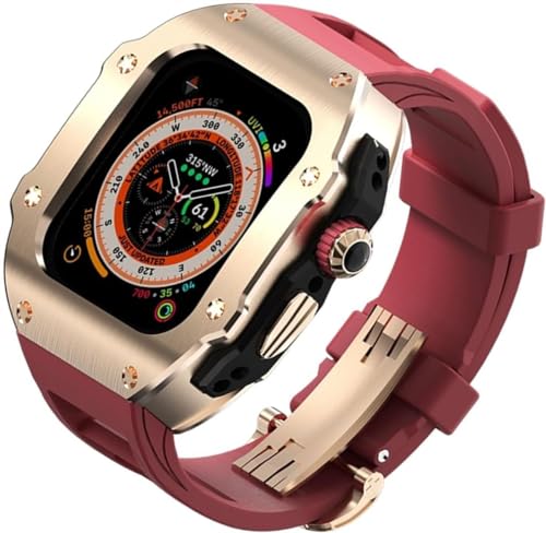 Boîtier acier Apple Watch Ultra 2 bracelet fluororubbe pour le sport