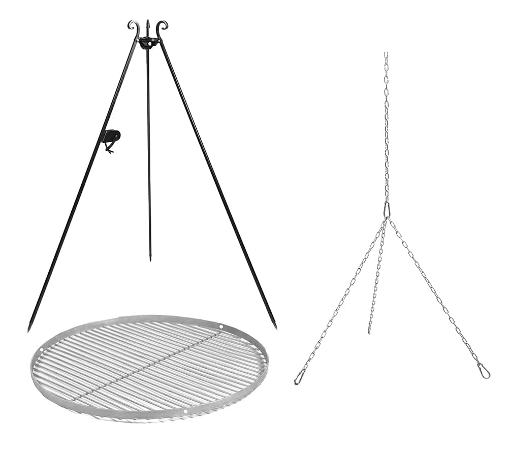 CookKing Stahl Schwenkgrill mit Kurbel - Dreibein Grillset Ø50 cm
