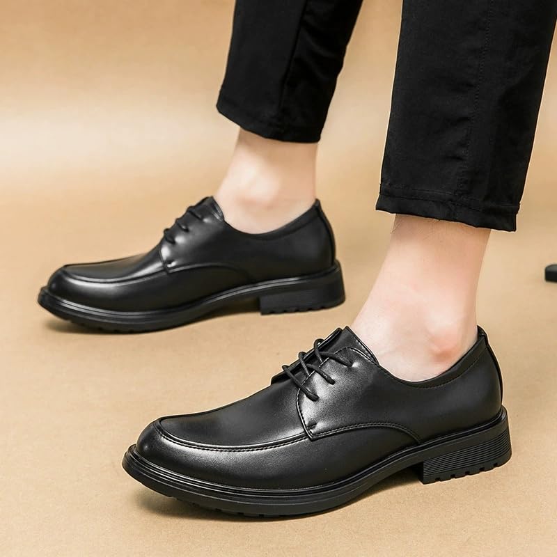 Mens Lace-Up Pointed Toe Oxford Dress Shoes Business Formal Office British Style Casual Wedding Groom Leather Footwear2