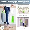 EasyGleam Mop Lavapavimenti Professionale con Secchio Doppia Vasca Touchless, Panni in Microfibra e Spazzolone - Pulizia Efficiente per Pavimenti - ‎Microfibra - 22,8 x 18,8 x 39 cm