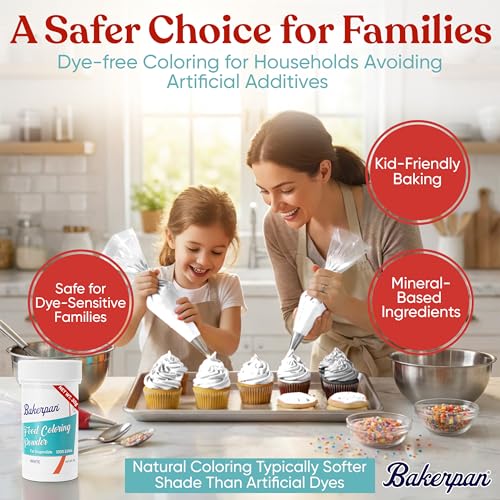 Image of Bakerpan Bright White Food Coloring Powder for Baking - 30g Oil Based, Artificial Dye-Free, Kosher & Gluten Free, For Buttercream, Chocolate, Candy, Icing & Cakes