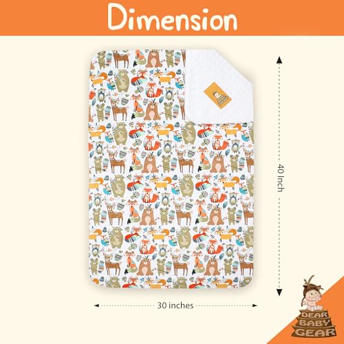 Image of Dear Baby Gear - Premium Car Seat Infant Blanket - Soft Swaddle Blanket for Baby Girls and Boys, Plush Blankets - Adorable Designs, Comfortable Fabric - Tribal Animals(40 x 30 inches)