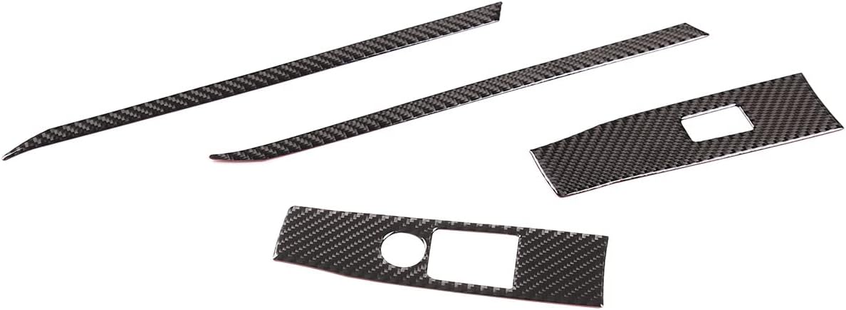 Fit for Toyota Supra GR A90 A91 MK5 2019-2022 Real Carbon Fiber Car Glass Lift Switch Decorative Panel Cover Sticker Protective Car Interior Accessories (Black Carbon Fiber)