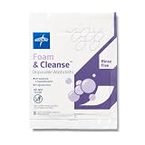Medline Foam & Cleanse Salviette usa e getta senza risciacquo, ipoallergeniche, senza profumo, confezione da 8