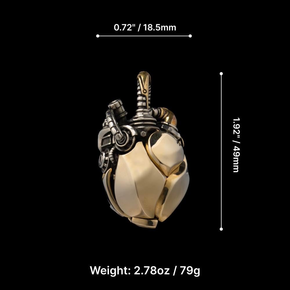 COPPERTIST.WU Mechanical Heart Pendant Necklace - Beating Heart Jewelry Steampunk Halloween Fidget Gift for Men Women - Image 7