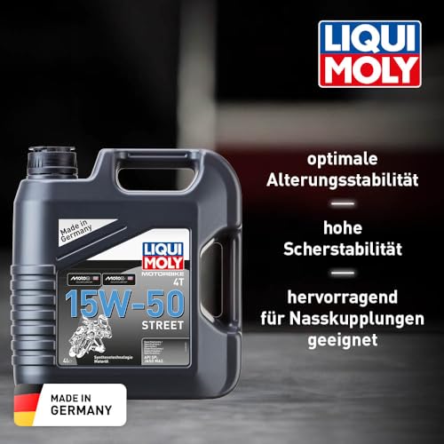 LIQUI MOLY Motorbike 4T 15W-50 Street | 4 L | Motorrad Synthesetechnologie Motoröl | Art.-Nr.: 1689