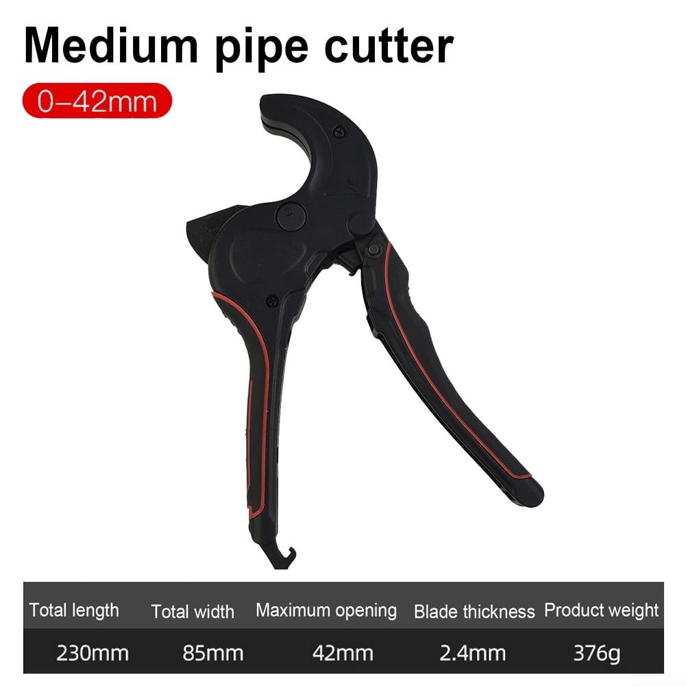 Tijeras de tubo de PVC con mango ergonómico para cortes sin esfuerzo en tubos de 0 75 mm sin rebabas (75 mm)