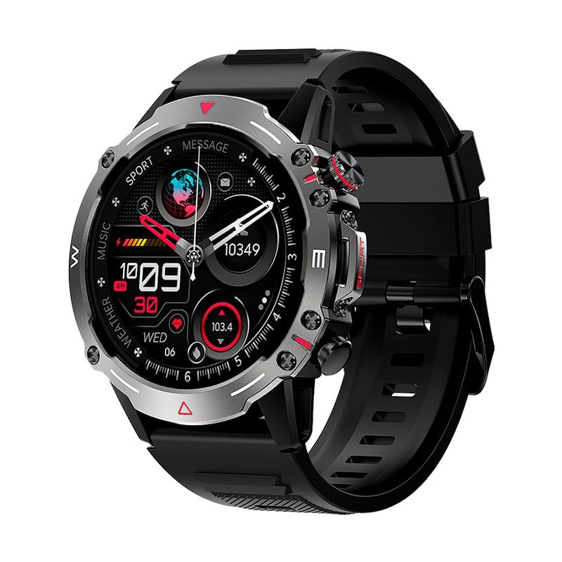 Smartwatch Display Amoled Cool Adventure Silicone Nero (Chiamate Salute...), Nero, Mediano, Sportivo