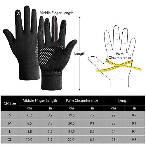 Luvas esportivas, Andoer Luvas Repllent de Água Esportiva com Tiras Refletivas Homens Mulheres Luvas