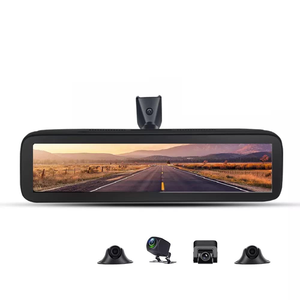 D90 4k Dash Cam Mirror Backup Camera For Car 4-Channel Mirror Dash