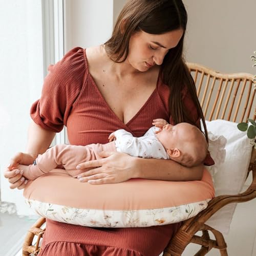 Image of GRSSDER Reversible Nursing Pillow Cover, Ultra Soft Stretchy Minky Removable Nursing Covers Fitted for Breastfeeding Pillows Snug and Safe, Comfortable Slipcover for Girls, Stylish Original Print