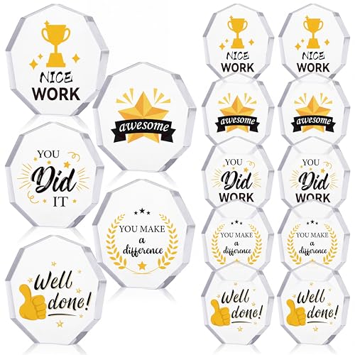 Janmercy 10 Pcs Employee Appreciation Acrylic Award Appreciation Trophy Employee Acrylic Trophies Award Gifts for Worker Adults Kids Staff Team Gifts