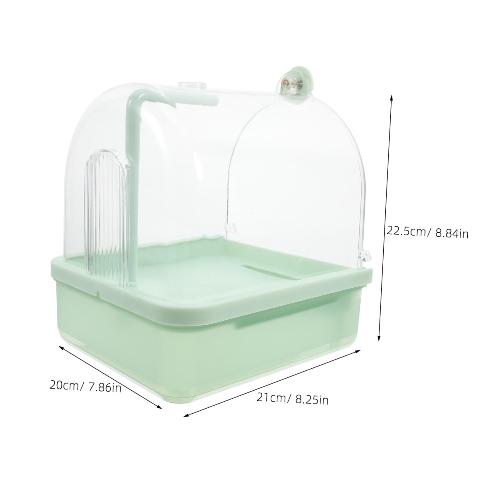 Sosoport Bañera Automática para Pájaros con Grifo Giratorio 180° | Bandeja Externa de Abs Verde Claro, para Loros y Cotorras, Uso Interior y Rutina de Cuidado