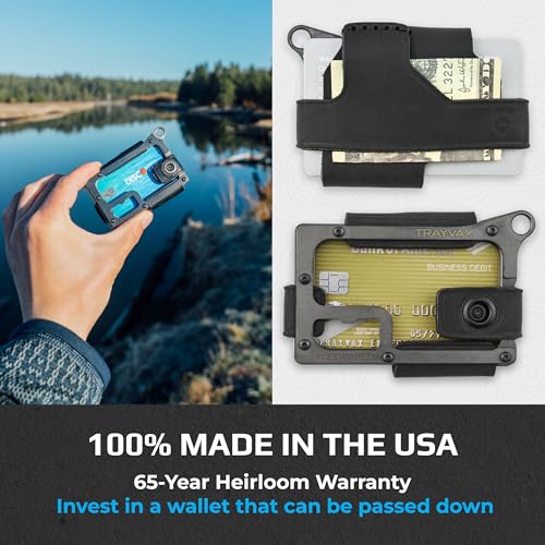 Image of Trayvax Contour Wallet, RFID Front Pocket Money and Credit Card Holder, Minimalist Slim Leather Metal Wallet for Men and Women, Black Stealth Black