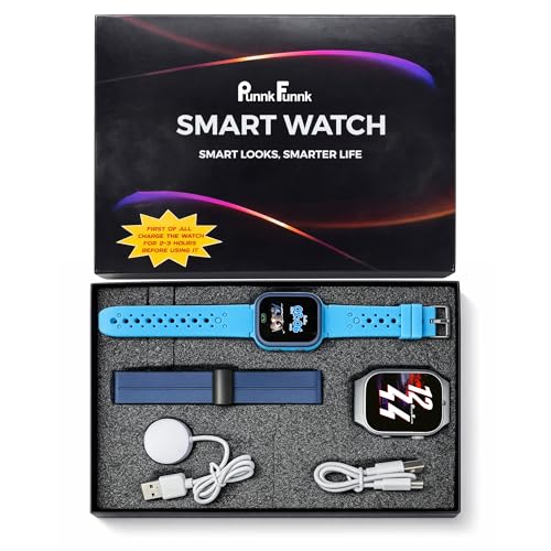 Image of PunnkFunnk Smart Watch & Kids Calling Smart Watch Combo, 1.83 inch HD Fitness Watch with Bluetooth Calling + Kids Camera Smartwatch with Games, Heart Rate, SpO2, Sleep Monitor, Boys & Girls