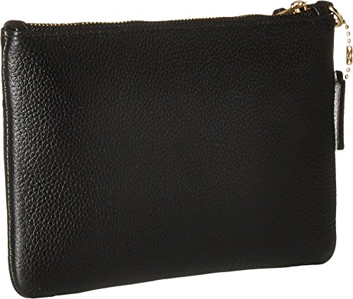 Coach Polished Pebble Small Wristlet Li/Black One Size #TOP1
