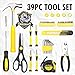 CARTMAN 39-Piece Home Tool Set Kit, Essential Household Hand Tools with Plastic Storage Case, Yellow