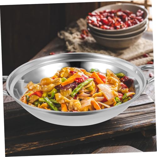 Olla de acero inoxidable con tapa 3.5 quart wok doble asa miniatura 5