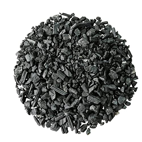 Image of Healing Crystal Chips for Vastu Natural Black Tourmaline Chips Stone 50 Gm Black Tourmaline Crystal Stone Chips Dust Raw Rough Stone for Reiki Healing Meditation
