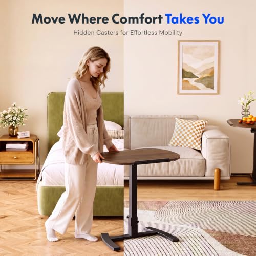 Image of FLEXISPOT Mobile Gas Spring Lift Standing Desk 90 Tilting,Double Folding