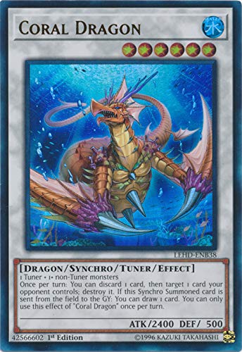 Amazon.com: Yu-Gi-Oh! - Coral Dragon - LEHD-ENB38 - Ultra Rare - 1st  Edition - Legendary Hero Decks