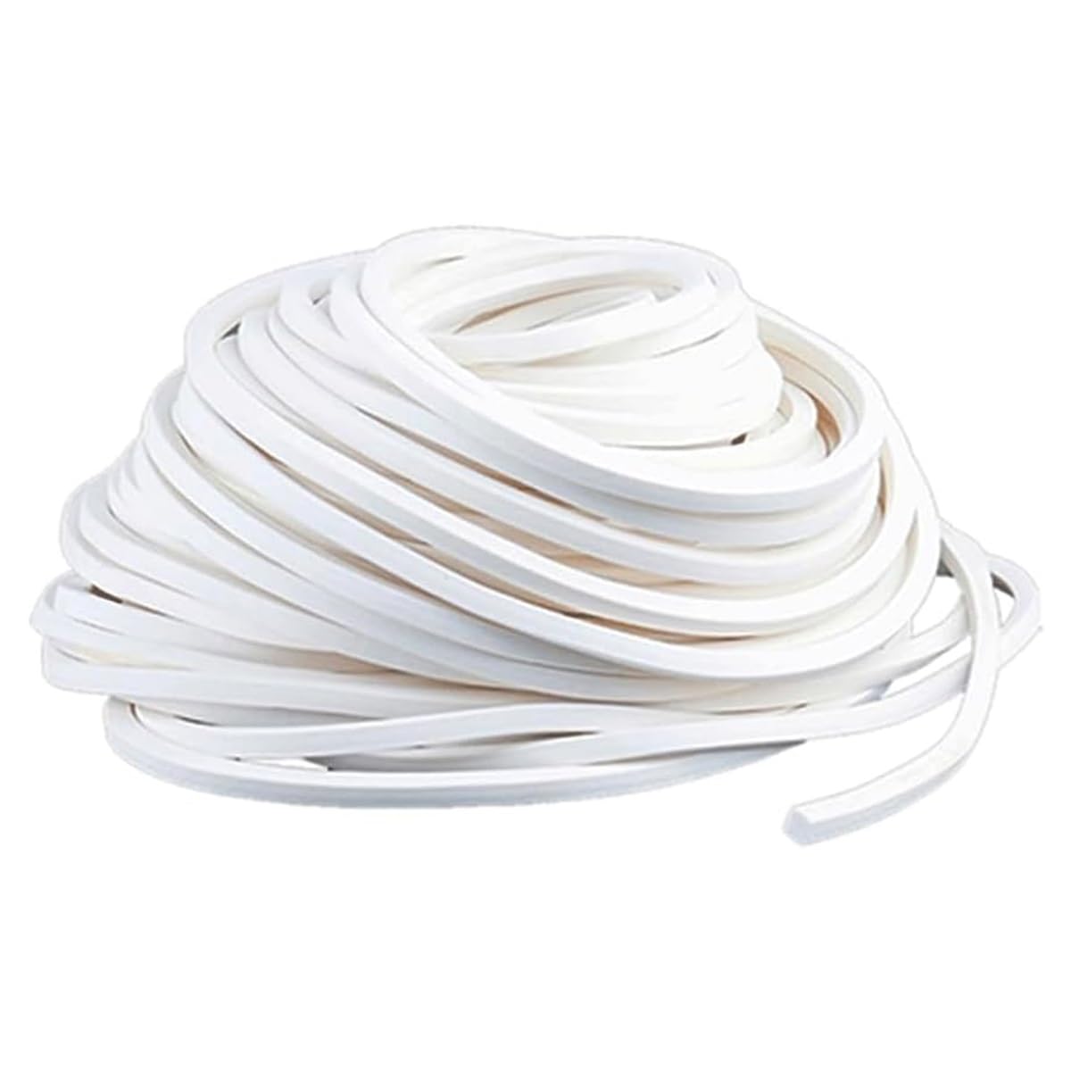 Geoinql One Color Rubber Weather Seal Strip, 1M White Silicone Foamed Rubber Doors Windows Gasket Trim Seal Strip