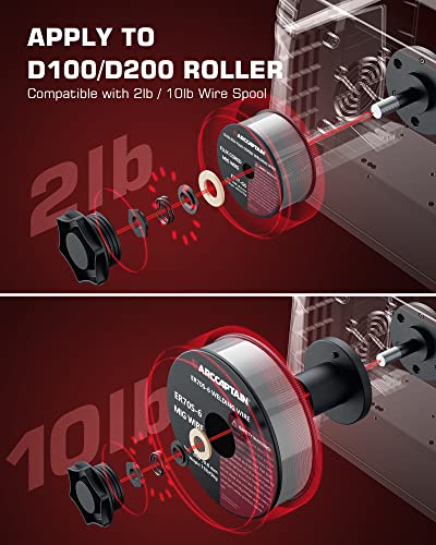 ARCCAPTAIN MIG Welder, 205Amp 6 in 1 Gas MIG/Gasless Flux Core MIG/Stick/Lift TIG/Spot welding/Spool Gun 6 in 1 110/220v Welding Machine with LED Digital Display, Burn Back Adjustment