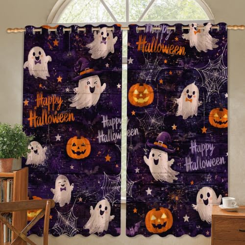 Rideaux occultants citrouilles pour bloquer la lumière et décorer Halloween
