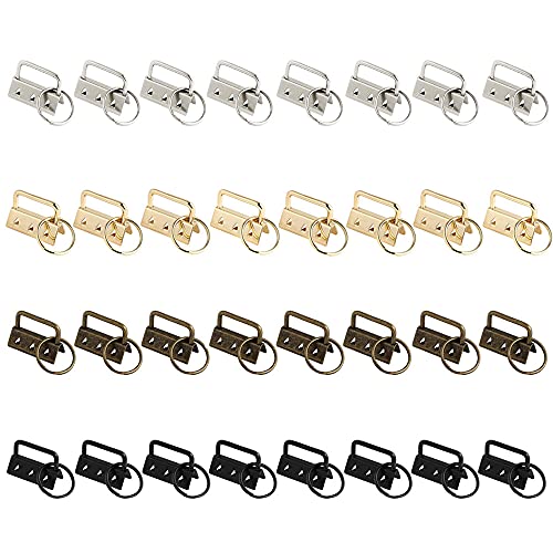 30 Clip Terminali In Metallo Con Portachiavi Per Cinturini E Cordoni - Hardware Per Creazioni Fai Da Te, Bracciali E Borse, Larghezza 30mm