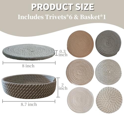 Trivets-for-Hot-Dishes-8-Inch-Hot-Pads-for-Kitchen-Trivets-for-Hot-Pots-and-Pans-6-Pcs-Heat-Resistant-Pot-Holders-with-Storage-Basket Trivets for Hot Dishes 8 Inch Hot Pads for Kitchen Trivets for Hot Pots and Pans 6 Pcs Heat Resistant Pot Holders with Storage Basket