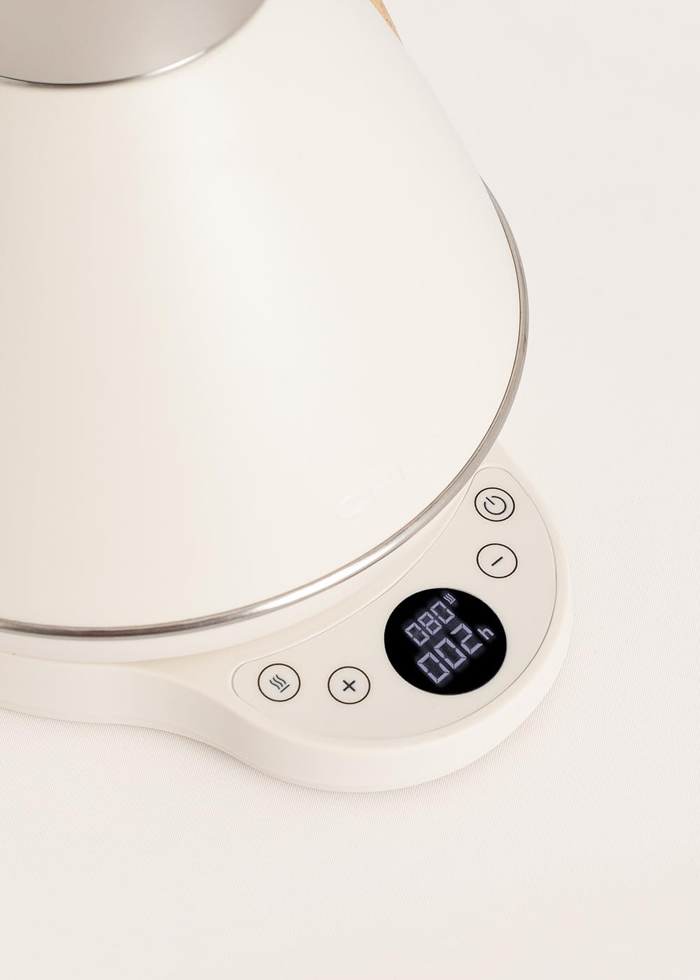 CREATE/KETTLE RETRO PRO/Bouilloire électrique 1 L avec contrôle de température blanc cassé/Système d’arrêt automatique, ébullition rapide, base antidérapante, panneau transparent, 1200W