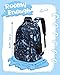 BLUEFAIRY Kids School Backpack for Boys Girls Ages 6-8 8-10 10-12 Elementary Middle School Book Bags with Laptop Compartment Mochilas Escolares para Niños Niñas de 8 10 12 Años (Blue, Geometric)