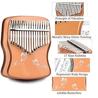 Raraplur Kalimba 17 Clés Pouce Piano Instrument de Musique Enfant et Adulte, Portable Doigt Pouce Piano Haute Qualité… – Image 2