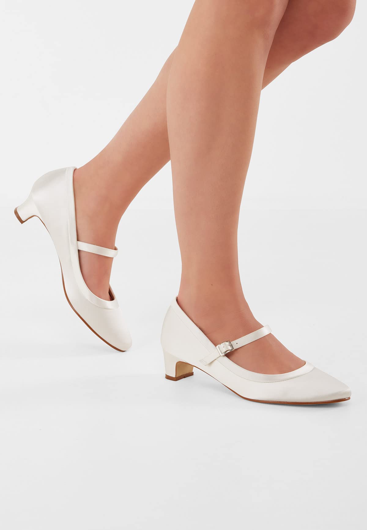 Rainbow Club Brautschuhe Larissa - Damen Pumps gepolstert, Pure White, Satin
