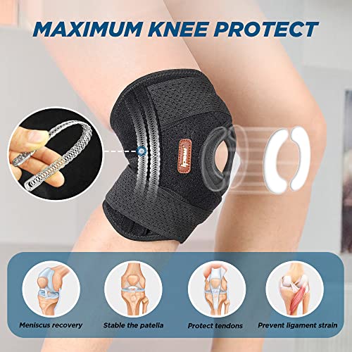 Ipow Light And Breathable Knee Brace With Side Stabilizers For Knee Pain, Meniscus Tear, Arthritis Pain, Acl, Mcl, Adjustable Knee Support For Men And Women, Patella Imobilizer For Running, Working Out #TOP2